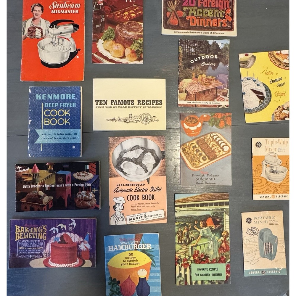Collection Of 15 Vintage Recipe And Appliance Booklet Betty Crocker Kenmore G.E.